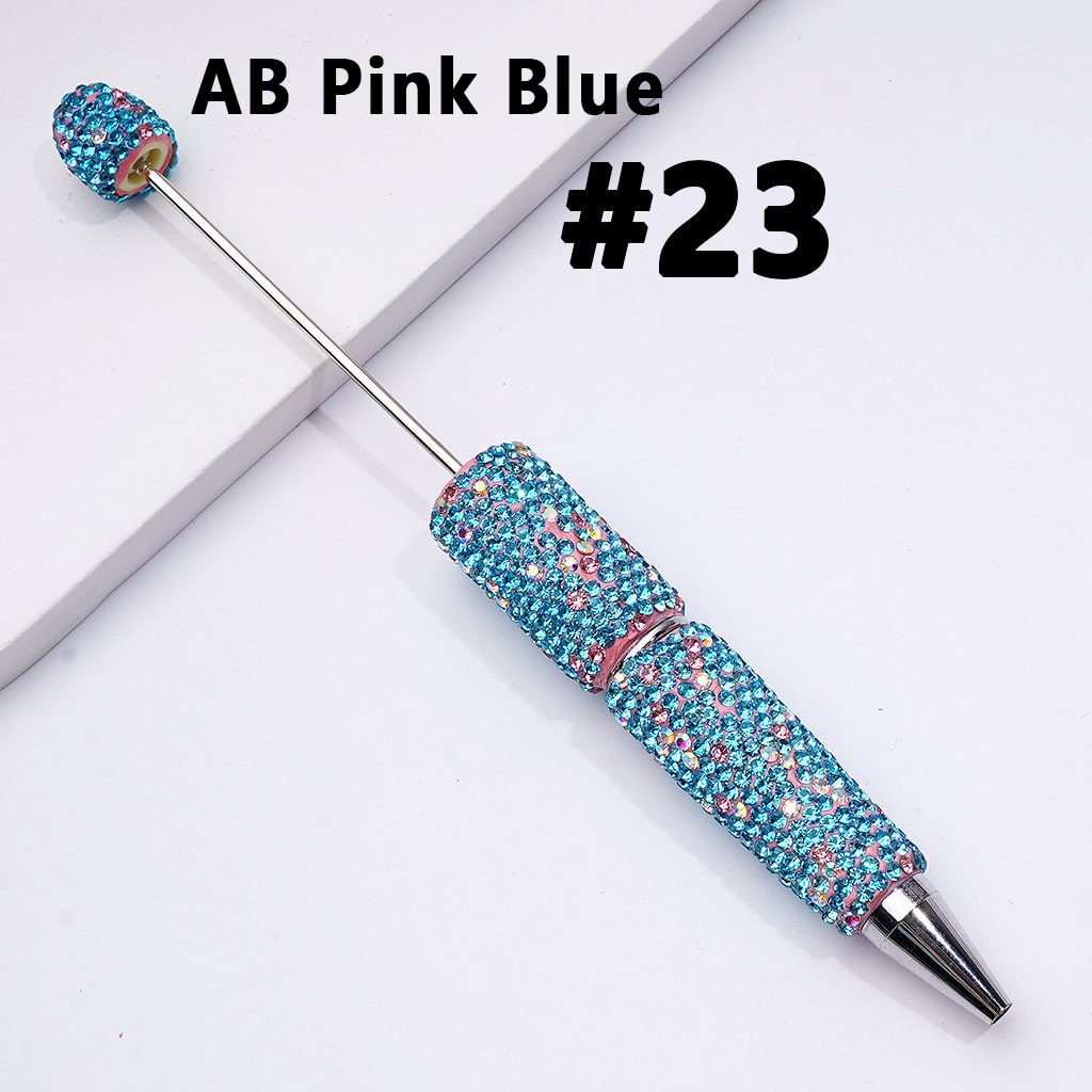 Beadable Clay Pens with Multi-Color & AB Rhinestones Covered the Entire Pen