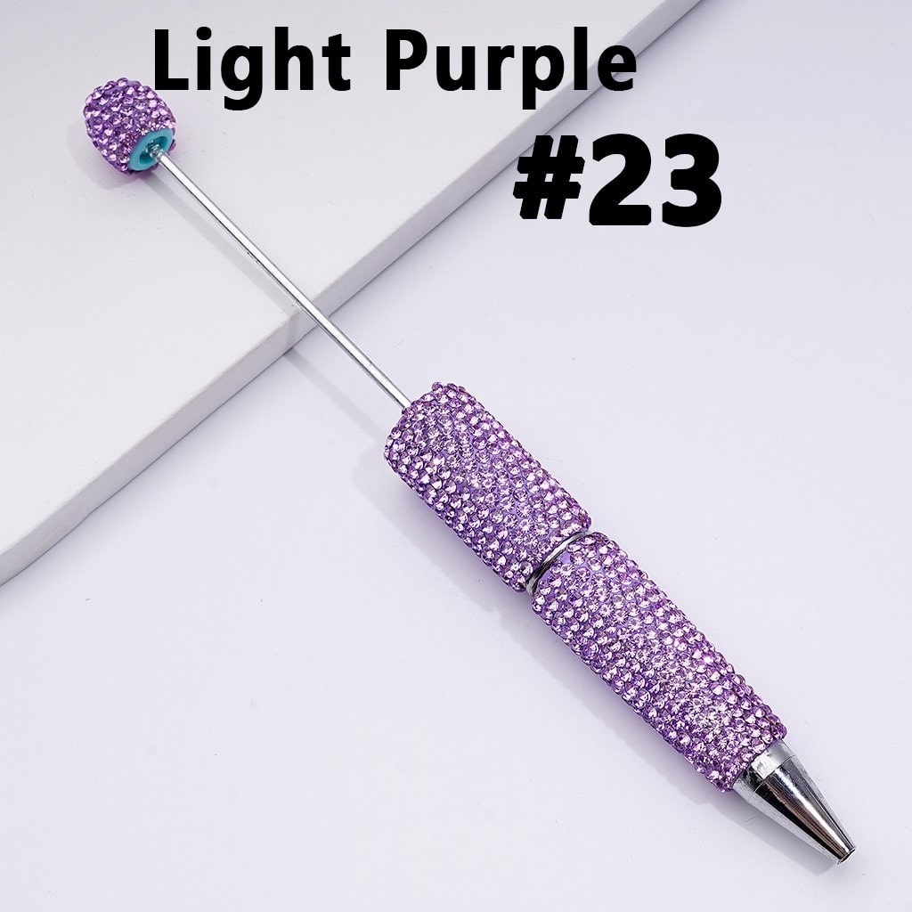Beadable Clay Pens with Shiny Rhinestones Covered the Entire Pen