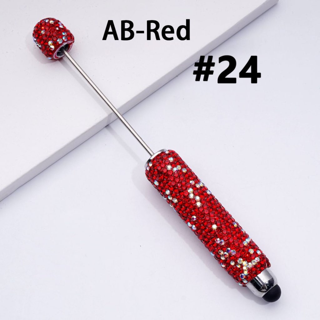 Beadable Clay Stylus Pens with AB & Colorful Rhinestones Covered the Entire Pen