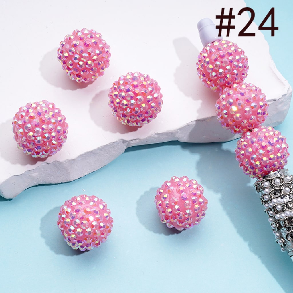 20MM Rhinestone Beads, Collection of Acrylic Rhinestone Beads, Part 1: Color No.1 -No.32