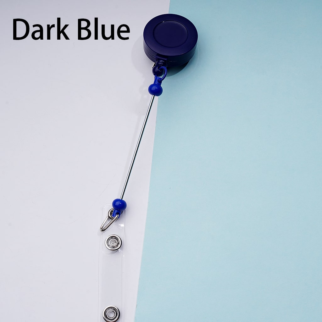 Creative Beaded Retractable Back Badge Holder Reels with Rotating Crocodile Clip & Keychain Bar