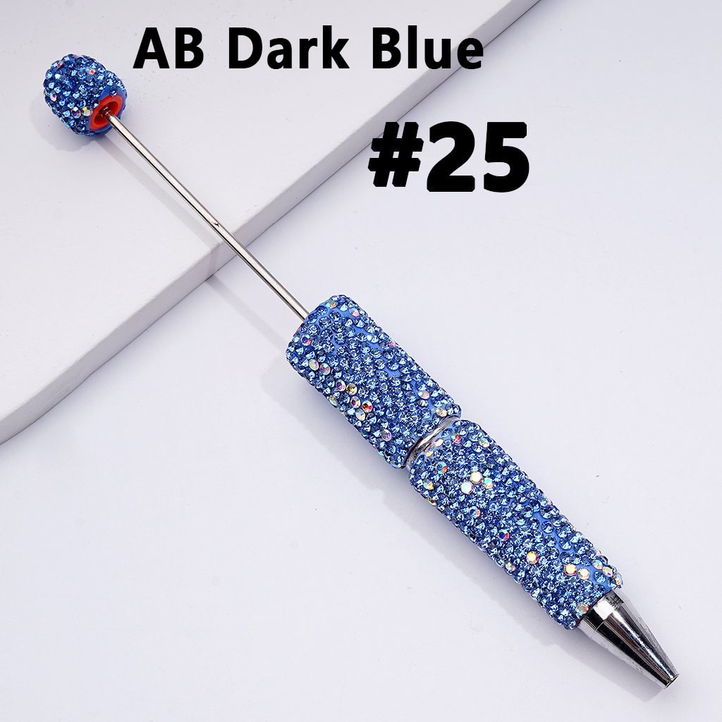 Beadable Clay Pens with Multi-Color & AB Rhinestones Covered the Entire Pen
