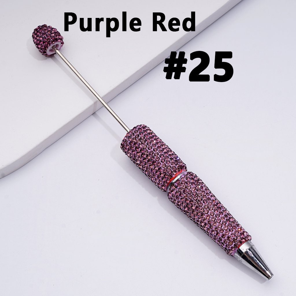 Beadable Clay Pens with Shiny Rhinestones Covered the Entire Pen