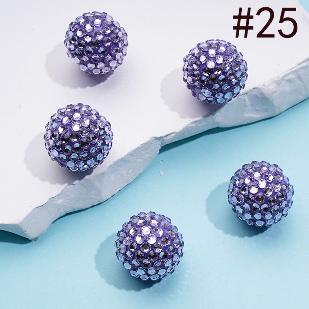20MM Rhinestone Beads, Collection of Acrylic Rhinestone Beads, Part 1: Color No.1 -No.32