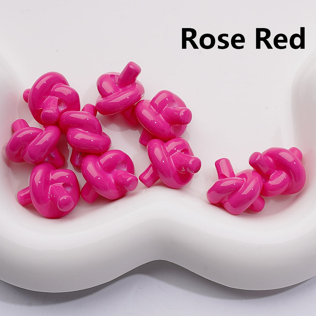 Cute Knot Tie Acrylic Beads in Solid Color, Around 15*17MM, (Single Color is available for 200pcs(Whole bag))