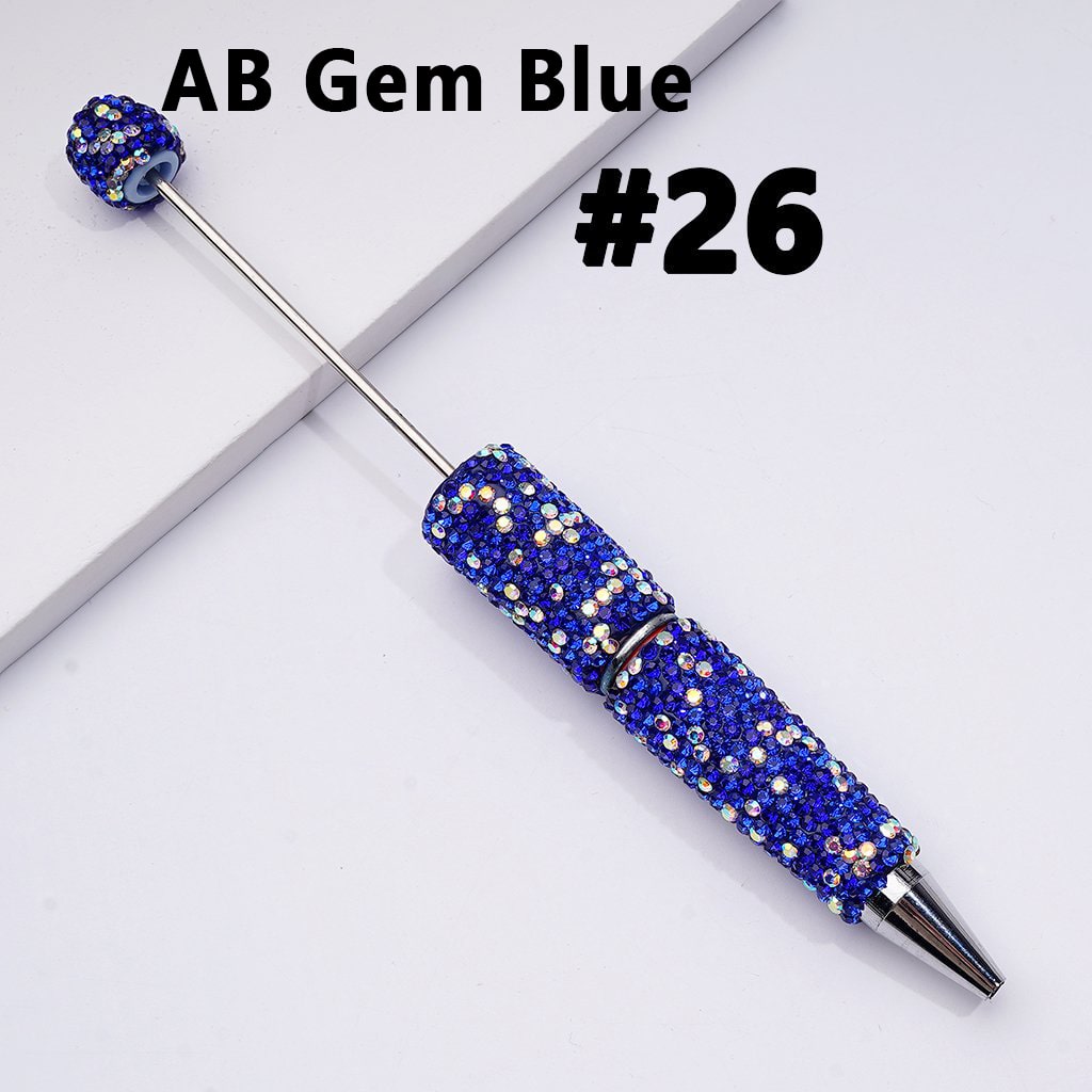 Beadable Clay Pens with Multi-Color & AB Rhinestones Covered the Entire Pen