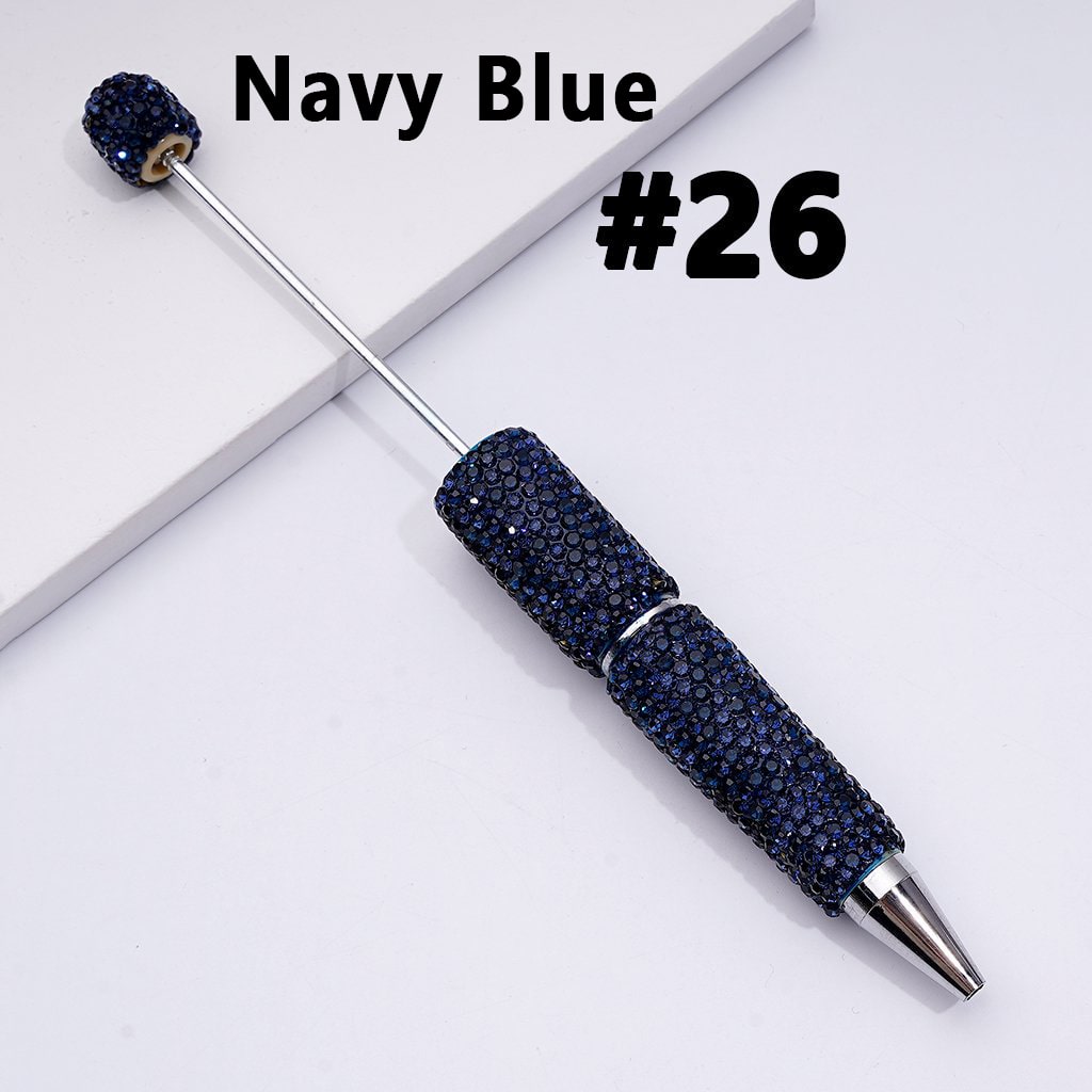 Beadable Clay Pens with Shiny Rhinestones Covered the Entire Pen