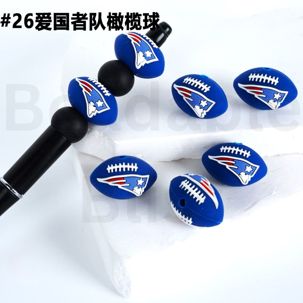 3D USA America Football Teams Silicone Focal Beads