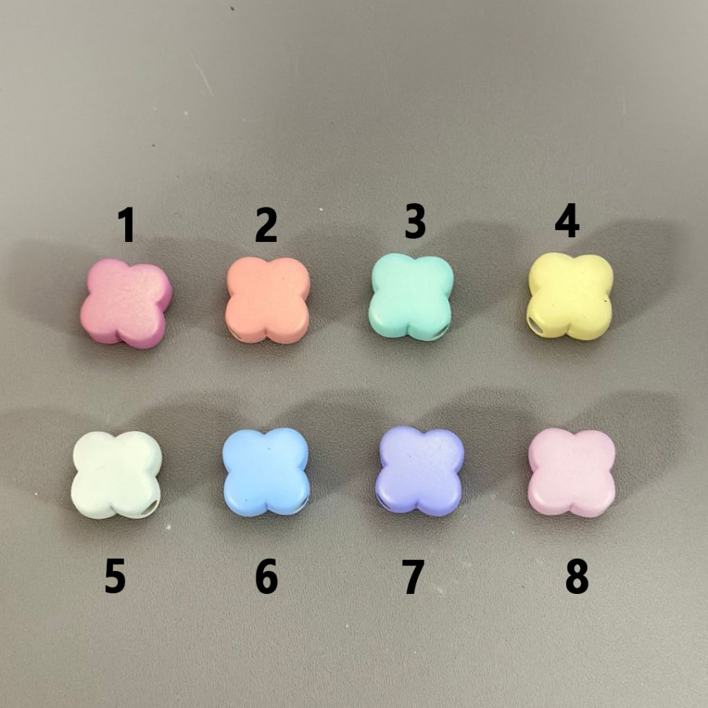 Solid Color Four Leaf Clover Acrylic Beads, Around 16MM, Please Read the Description