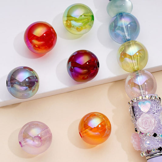 Luminous and Semi Transparent Shiny Acrylic Beads 16mm