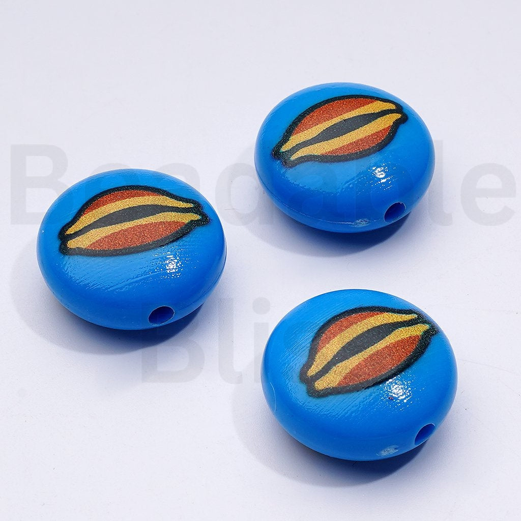 Mini Cute Japan Anime Doraemo Cartoon Round Flat Acrylic Beads, Around 18*10MM