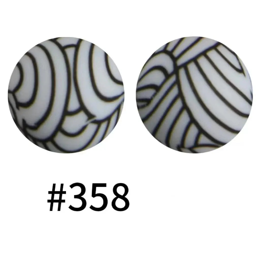 Printed Silicone Beads 15 mm
