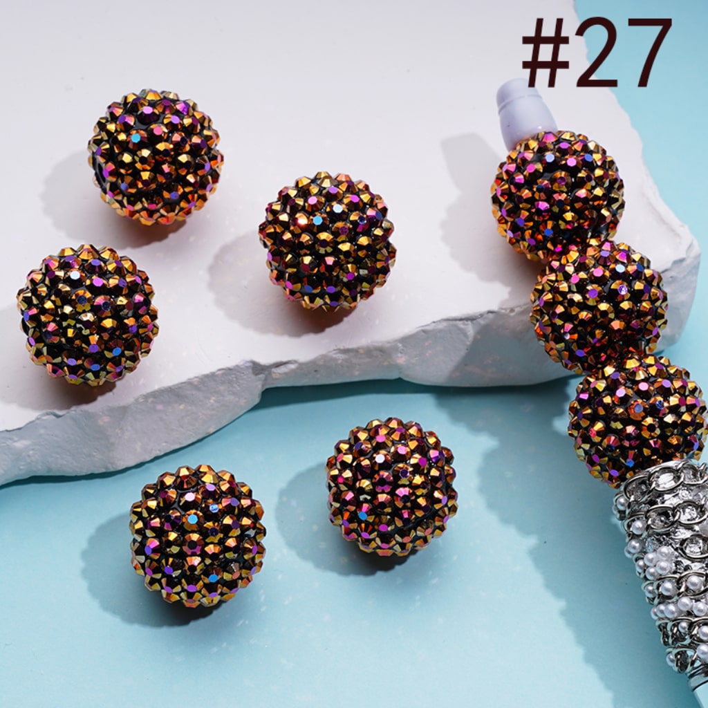20MM Rhinestone Beads, Collection of Acrylic Rhinestone Beads, Part 1: Color No.1 -No.32