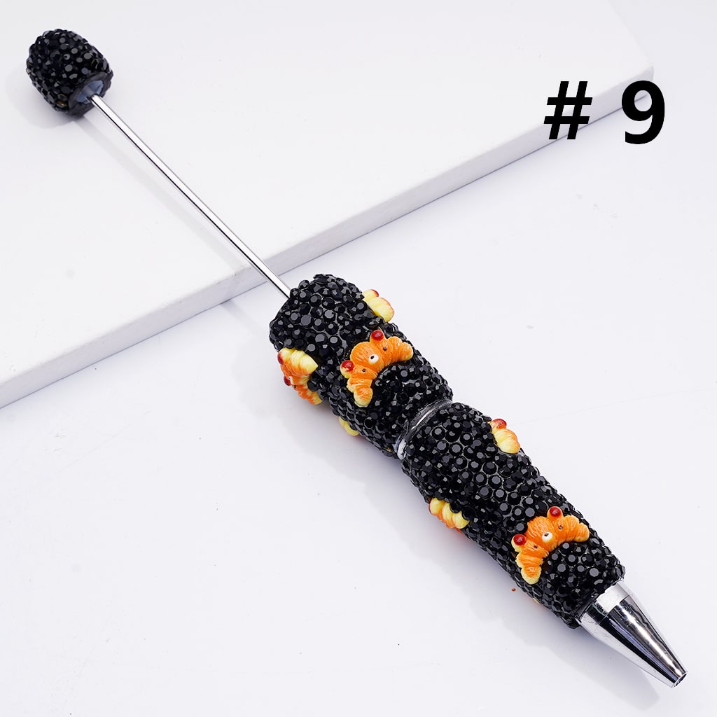 Cute Bread Cake Pizza Sandwich Doughnut Black Rhinestones Clay Pens