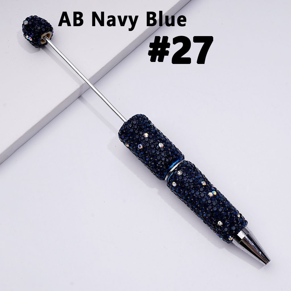 Beadable Clay Pens with Multi-Color & AB Rhinestones Covered the Entire Pen