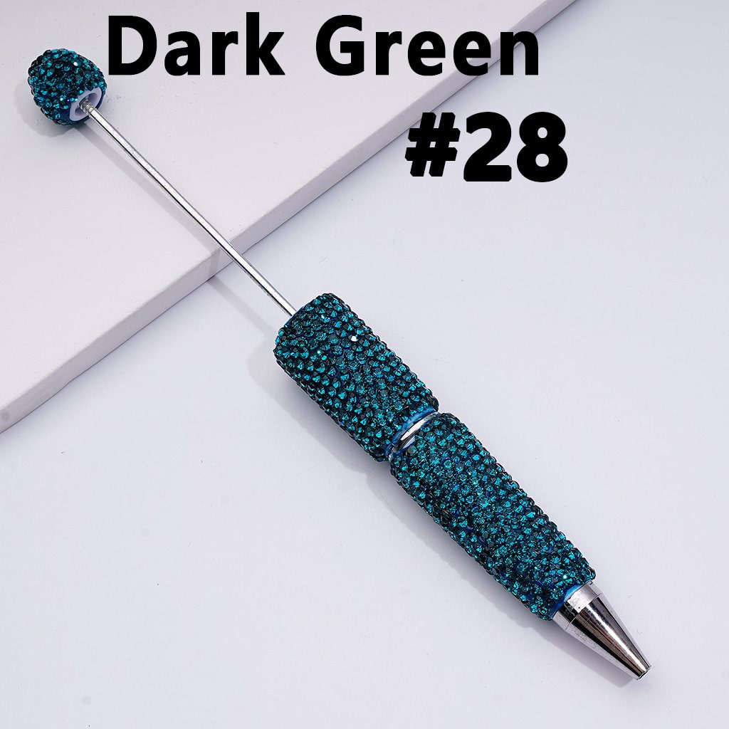Beadable Clay Pens with Shiny Rhinestones Covered the Entire Pen