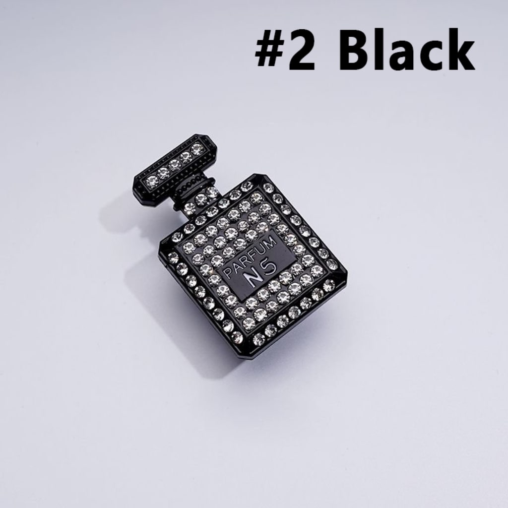 Bling Bling Fancy Alloy Parfum Perfume Bottle with Colorful Shiny Rhinestones White Pearls Colorful Hearts Clay Beads, Around 46*29MM