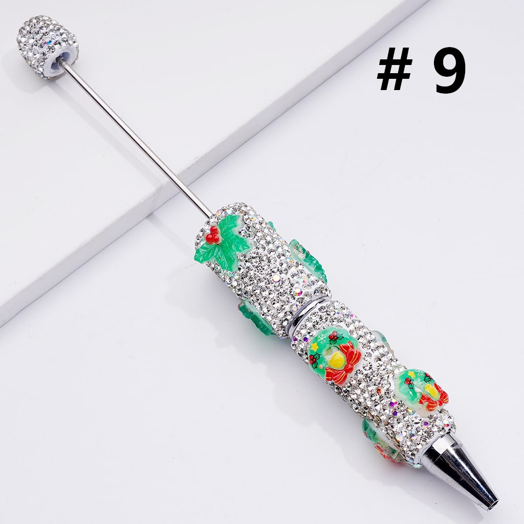Christmas Series Father Christmas Tree Snowman Gloves Gifts Stars Gingerbread Bells Socks Elk Wreath Clear Rhinestones Beadable Clay Pens