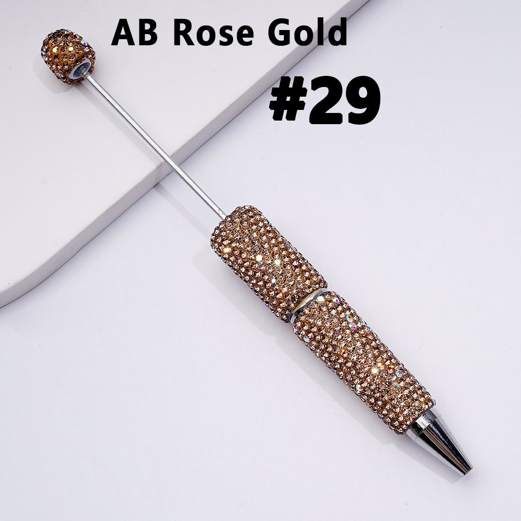 Beadable Clay Pens with Multi-Color & AB Rhinestones Covered the Entire Pen