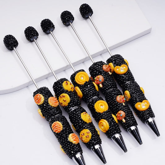Cute Vivid Biscuits Cookies Dessert Bread Cake Black Rhinestones Clay Pens