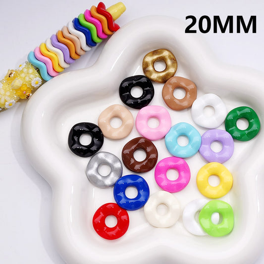 Multi-Color Large Hole Wave Shape Spacer Acrylic Beads, 20MM (Single Color is available for 500pcs(Whole Bag))
