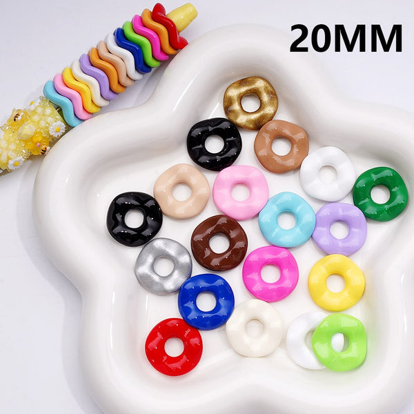 Multi-Color Large Hole Wave Shape Spacer Acrylic Beads, 20MM (Single C ...