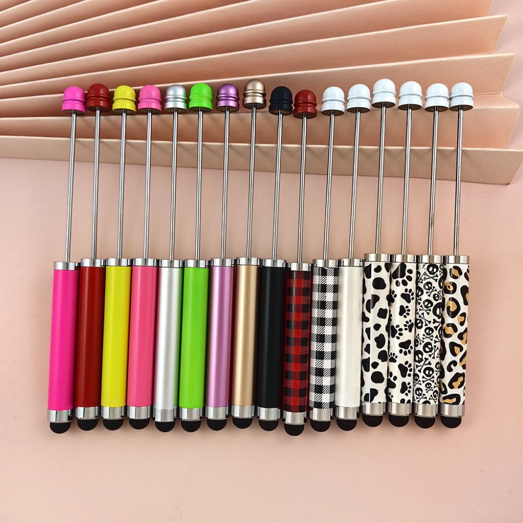 Metal Beadable Stylus Pens, Printed and in Solid Colors, Touch Screen Pens for Smart Devices