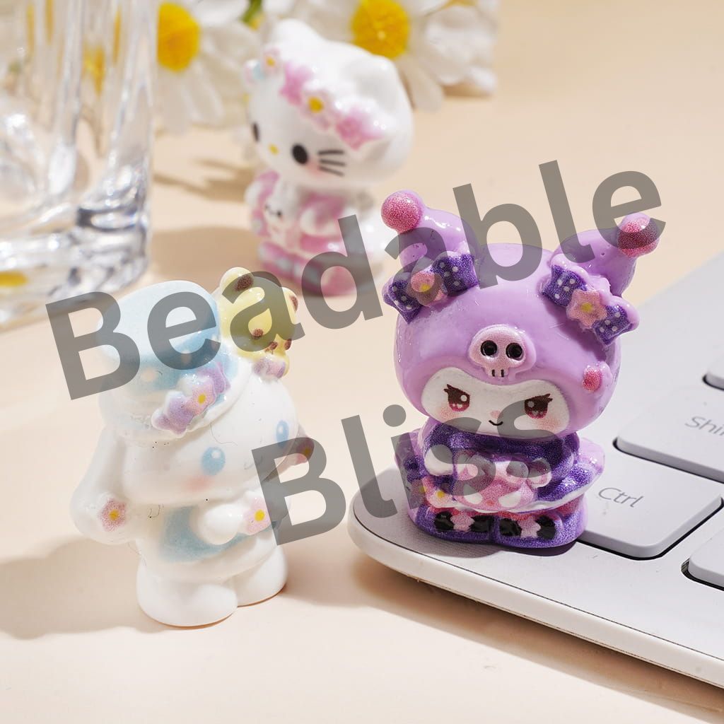 Acrylic Beads Adorable Character Series, Assorted Style, Random Mix
