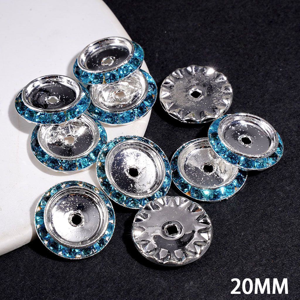 Splittable Matching Rhinestone Spacers in Solid Colors, 20MM, Silver and Gold