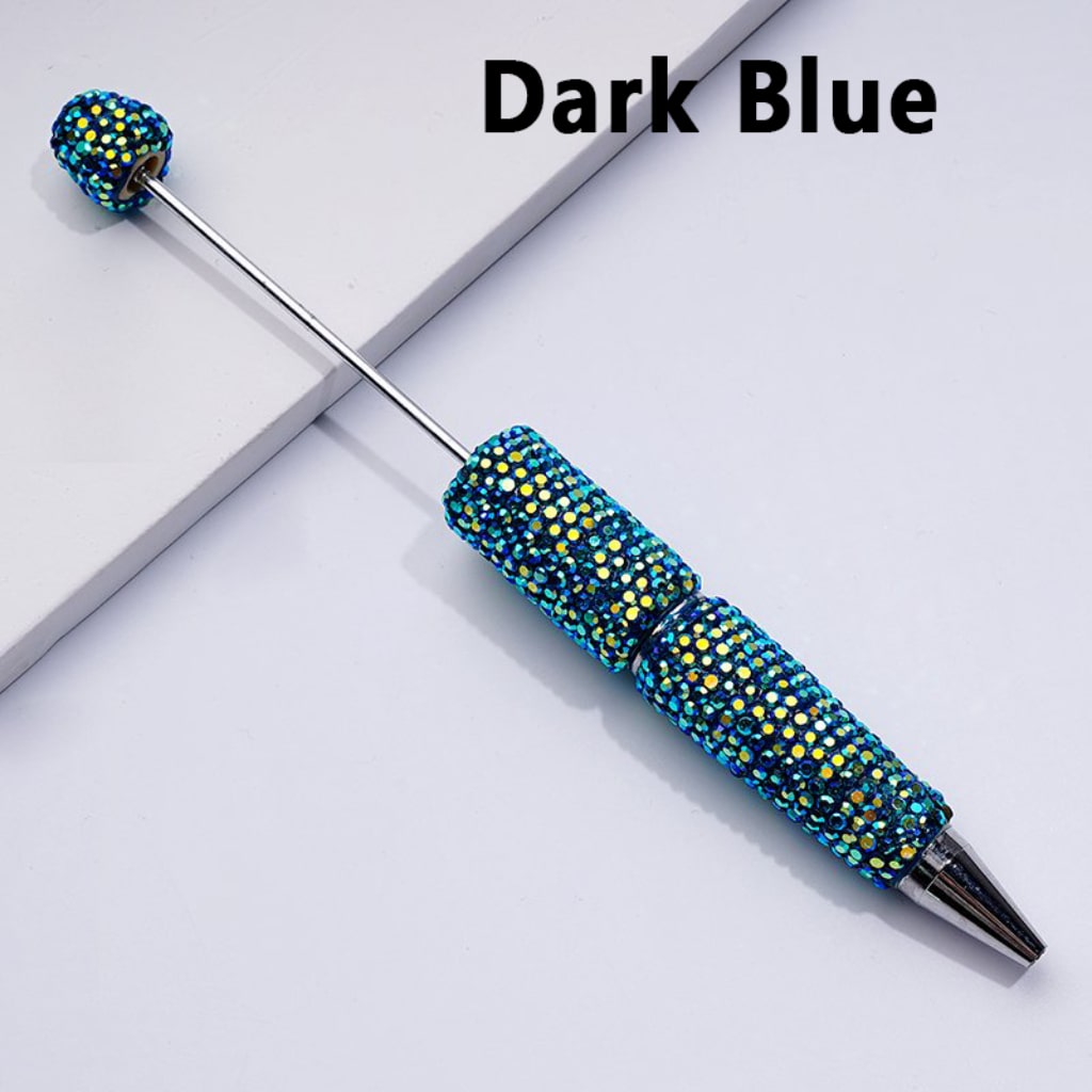 Beadable Clay Pens with AB Rhinestones Covered the Entire Pen in Solid Color