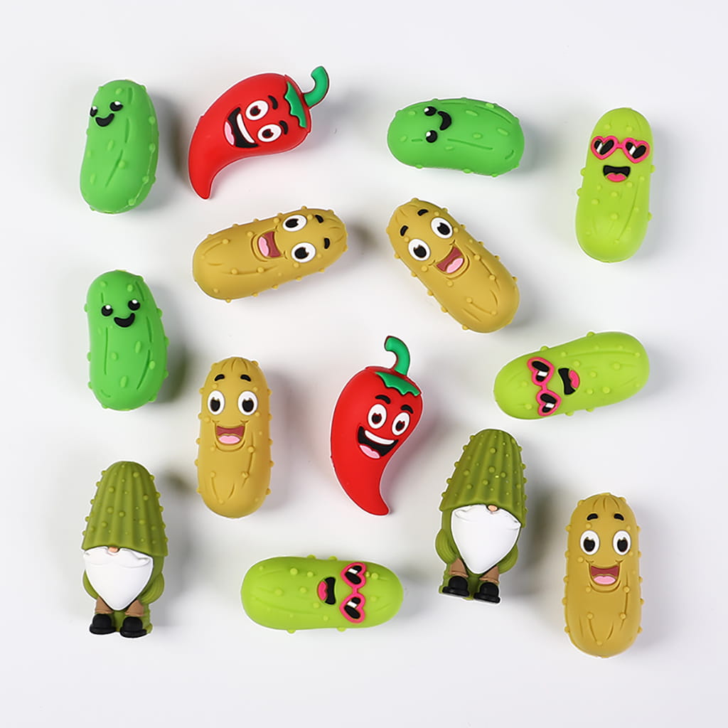 Silicone Focal Beads 3D Vivid Red Pepper and Cucumber in Various Style