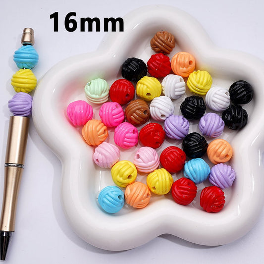 Mini Cute Multi-Color Ball of Yarn Shape Acrylic Beads, 16MM