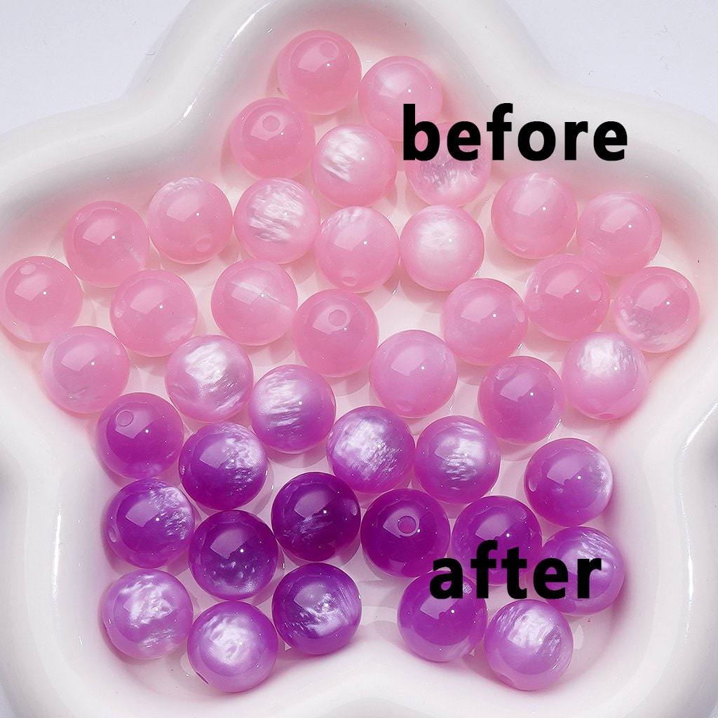 Light Variation Color Changing Round Acrylic Beads, 14MM