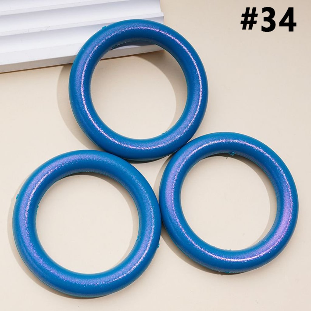 Glossy Colorful Silicone Ring Frame Bead Circle Round Car Hanger Charm Loop 65MM