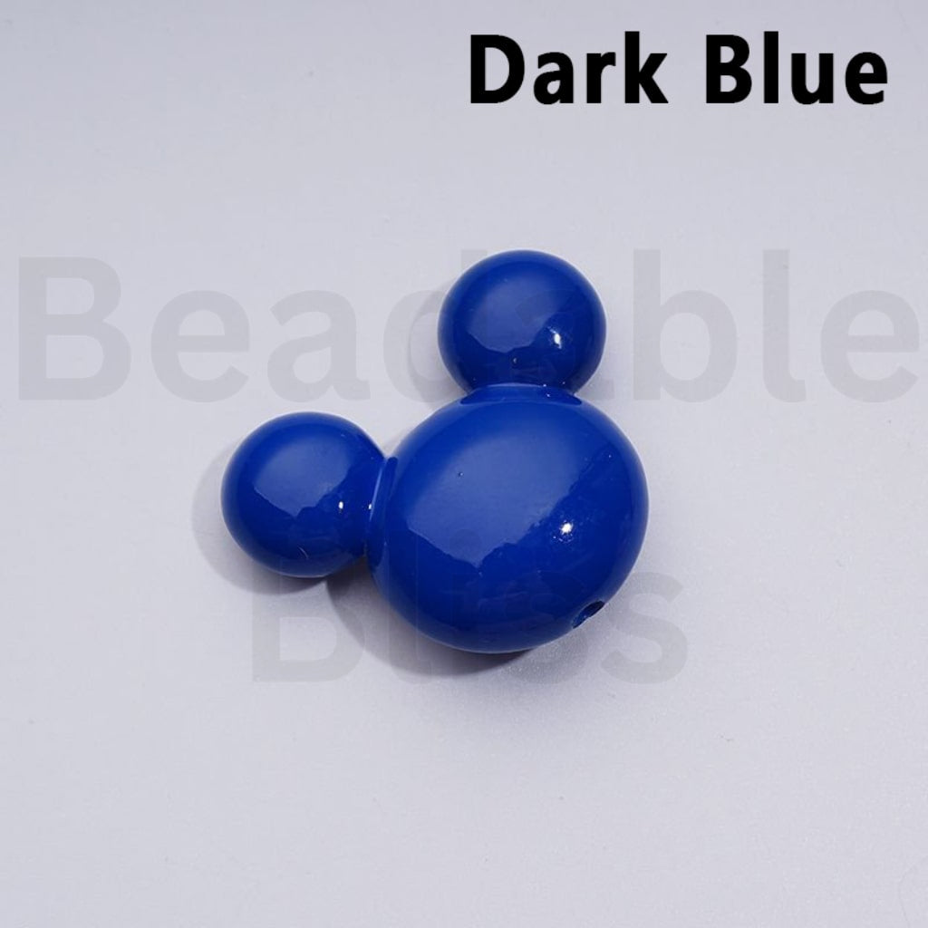 Vivid Cute Solid Color Disne Micke Minni Mouse Head Acrylic Beads, Around 32*27*12MM