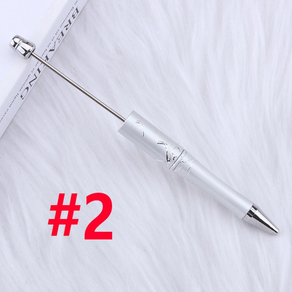 New Style DIY Plastic Relif Silver Crack Design Beadable Pen in Solid Color