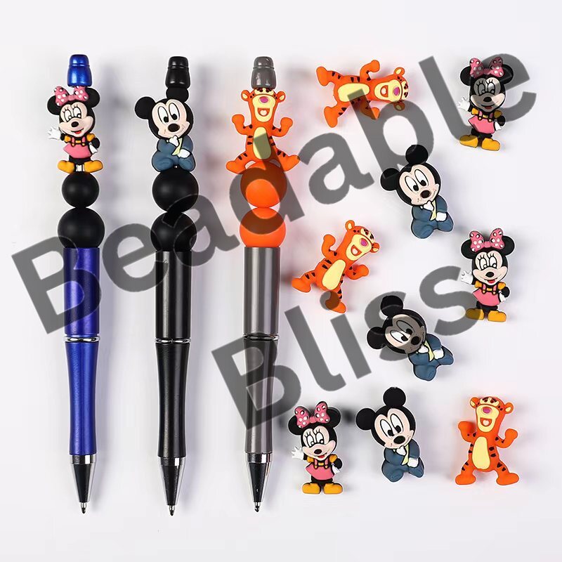 Silicone Focal Beads 3D Cute Tiger and Girl Boy Mouse and Pink Girl Teacher Characters