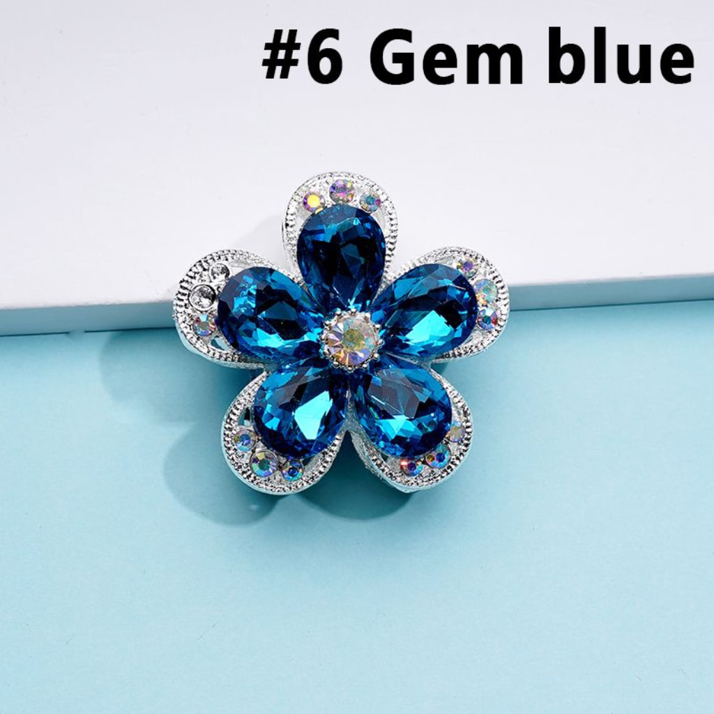 Exquisite Fancy Silver Alloy Five-Petaled Flower with Colorful & AB Rhinestones Beads, Around 38MM
