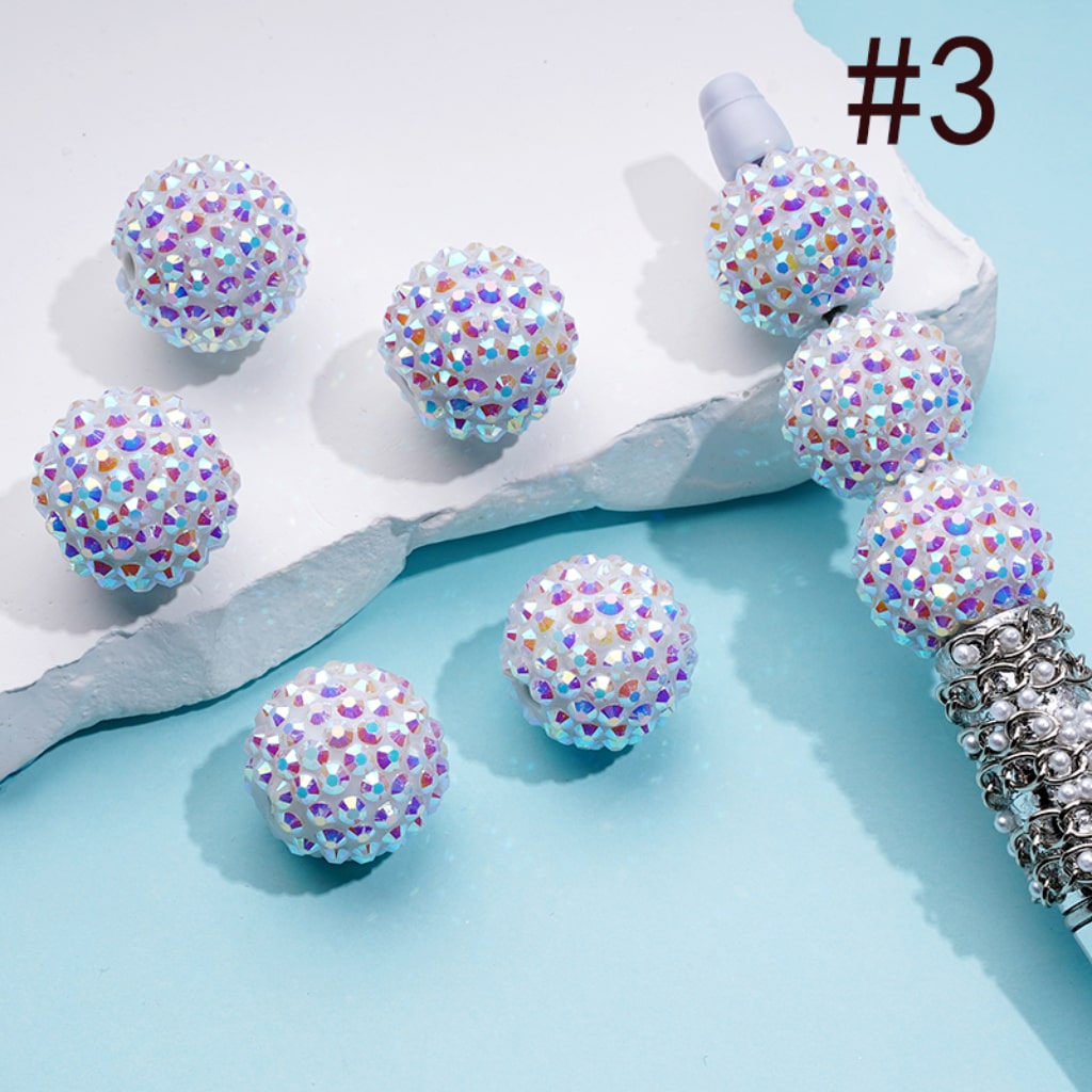 20MM Rhinestone Beads, Collection of Acrylic Rhinestone Beads, Part 1: Color No.1 -No.32