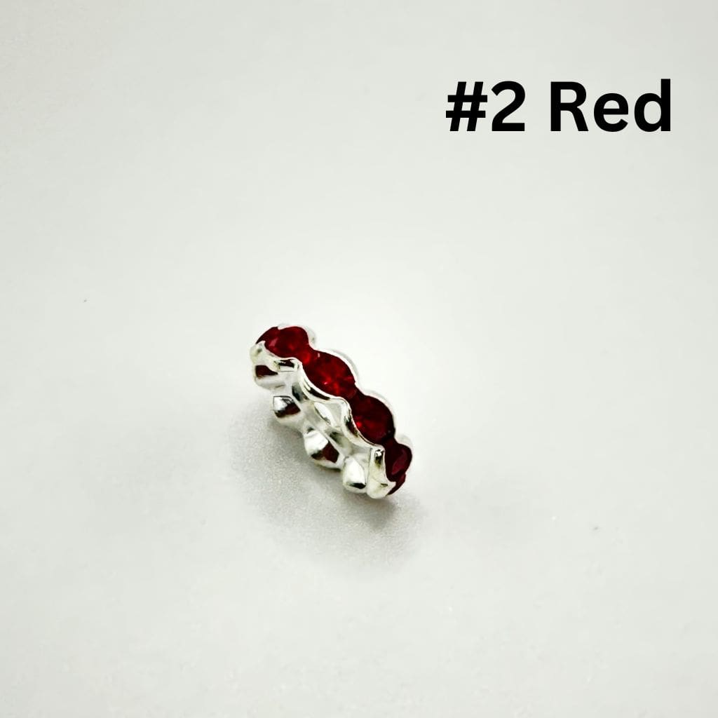 Metal Wave Shape Spacers with Rhinestones in Solid Colors, 15mm