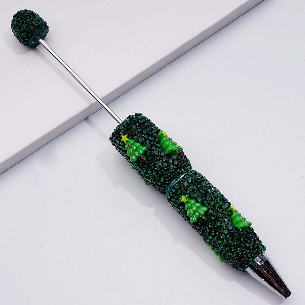 Christmas Series Father Christmas Clown Tree Snowman Candy Cane Green Rhinestones Beadable Clay Pens
