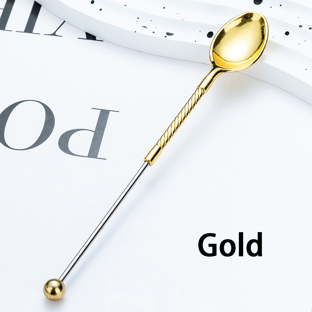 DIY Beadable Metal Spoon in Gold Silver Gun Grey Rose Gold Color 151MM