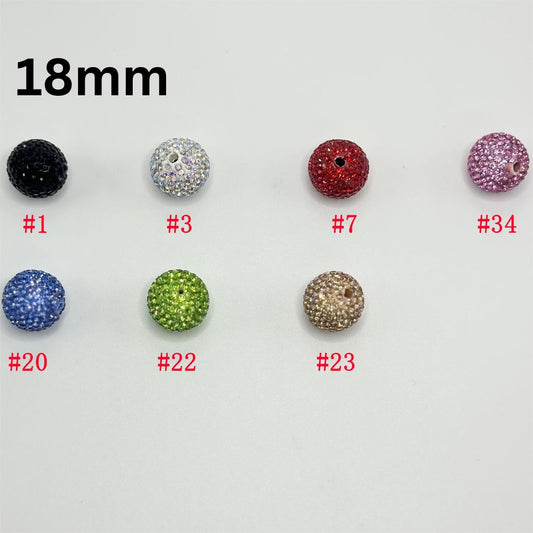Clay Beads with Rhinestones, 18mm, Please Read Description