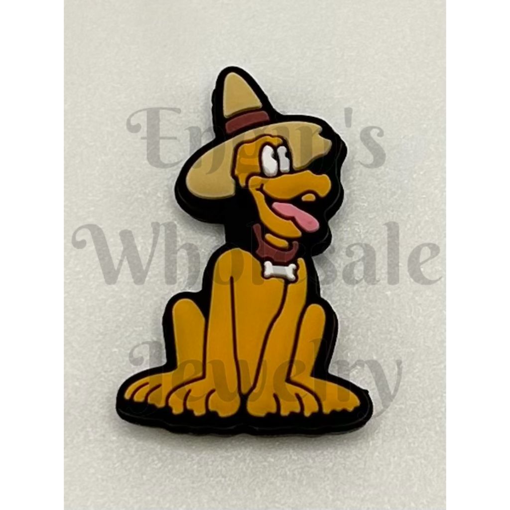 Cartoon Plut Dog with Mexican Hat Silicone Focal Beads