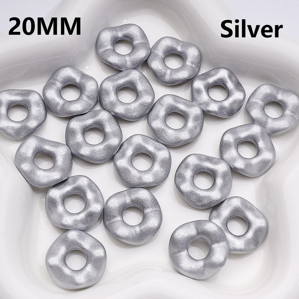 Multi-Color Large Hole Wave Shape Spacer Acrylic Beads, 20MM (Single Color is available for 500pcs(Whole Bag))