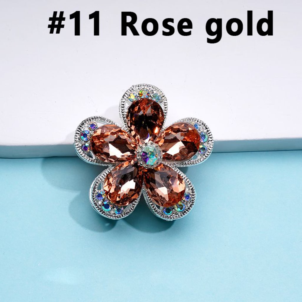 Exquisite Fancy Silver Alloy Five-Petaled Flower with Colorful & AB Rhinestones Beads, Around 38MM