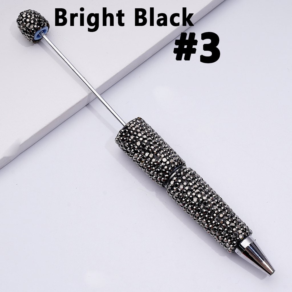 Beadable Clay Pens with Shiny Rhinestones Covered the Entire Pen