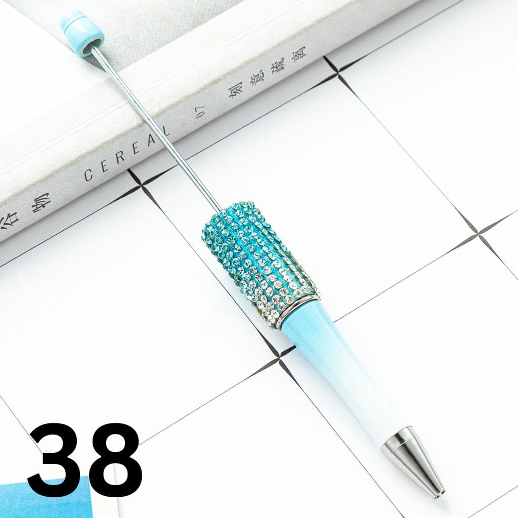 Beadable Pens in Ombre Colors with Ombre Colored Rhinestones - Rhinestone Beaded Pens