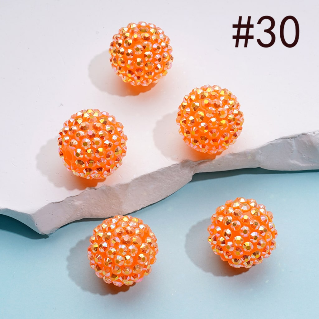 20MM Rhinestone Beads, Collection of Acrylic Rhinestone Beads, Part 1: Color No.1 -No.32
