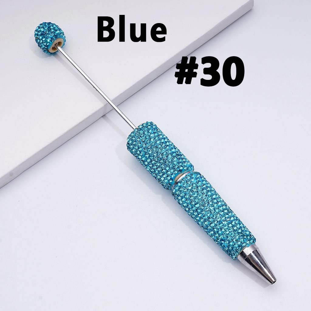 Beadable Clay Pens with Shiny Rhinestones Covered the Entire Pen